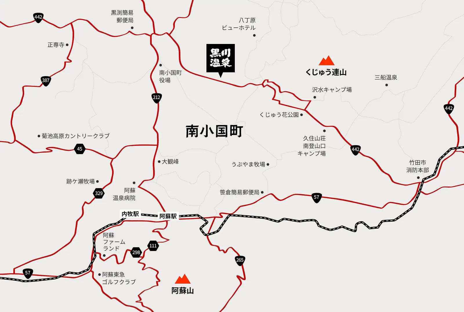 黒川温泉アクセスマップ